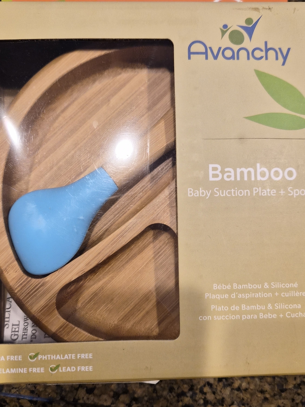 Bamboo Baby Suction Plate & Spoon - Blue